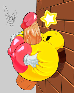 areola big_areola big_breasts big_penis breast_grab breast_play breasts disembodied_hand disembodied_penis duo erection female genitals hand_on_breast huge_breasts huge_penis hyper hyper_breasts male male/female nipples not_furry one_eye_closed open_mouth penile penis pink_areola pink_nipples sex solo_focus titfuck yellow_body supermoonshroom third-party_edit mario_and_luigi_(series) mario_bros nintendo starlow star_sprite waddling_head hi_res