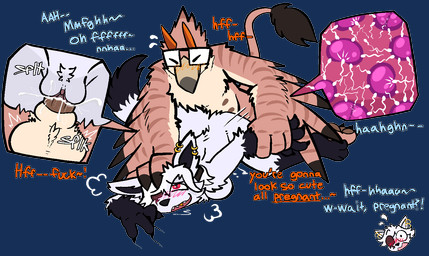 anthro brown_body brown_fur dialogue duo ear_piercing female forced forced_impregnation fur hyper_impregnation impregnation interspecies male male/female multiple_ova ovum piercing pinned pinned_to_ground simple_background surprised transparent_background white_body white_fur trout_(artist) mythology lustrous_(w4nd3r1ust) trout_(character) avian canid canine fox gryphon mammal mythological_avian mythological_creature alpha_channel