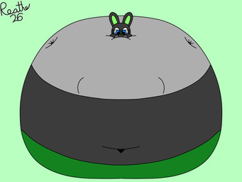 air_inflation anthro belly belly_expansion big_belly big_cheeks black_eyewear black_glasses blue_eyes body_inflation bottomwear cheek_expansion clothing expansion eyewear front_view glasses green_background green_bottomwear green_clothing green_inner_ear green_leggings green_legwear green_nose green_pants grey_body grey_clothing grey_ears grey_hoodie grey_topwear hoodie huge_belly huge_cheeks hyper hyper_belly hyper_inflation immobile inflation leggings legwear male navel pants puffed_cheeks round_body simple_background solo spherical_inflation tight_clothing topwear reathe reathe_(character) lagomorph leporid mammal rabbit 2026 4:3 colored digital_media_(artwork) flat_colors hi_res signature