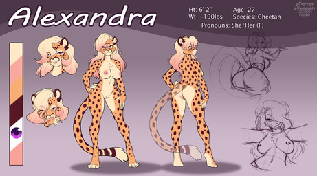 4_toes 5_fingers anthro barefoot bikini black_spots breasts claws clothing countershade_feet countershading digitigrade feet female fingers hair nipple_piercing nipples nude piercing soles solo spots swimwear tail toes two-piece_swimsuit kittydee alexandra_(velocitycat) cheetah felid feline mammal hi_res