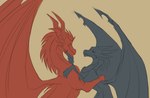 duo female feral horn hug male membrane_(anatomy) membranous_wings multi_horn smile wings xannador activision mythology spyro_the_dragon the_legend_of_spyro cynder flame_(spyro) dragon mythological_creature mythological_scalie scalie 2020 dated flat_colors sketch