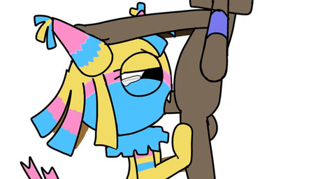 anthro balls blue_body bodily_fluids duo erection fellatio female female_penetrated genitals male male/female male_penetrating male_penetrating_female multicolored_body multicolored_ears oral oral_penetration penetration penile pinata sex simple_background tail tears yellow_body unknown_artist blushcrunch_studio dandy's_world roblox rodger_(dandy's_world) yatta_(dandy's_world) animate_inanimate living_pinata toon_(dandy's_world) animated digital_media_(artwork)