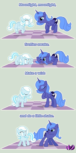 blind blue_body blue_eyes blue_feathers cutie_mark dialogue disability duo feathered_wings feathers female feral hair horn multicolored_hair quadruped smile tail text two_tone_hair white_hair wings young raininess friendship_is_magic hasbro my_little_pony mythology fan_character princess_luna_(mlp) snowdrop_(character) equid equine mammal mythological_creature mythological_equine pegasus winged_unicorn 2013 comic english_text hi_res signature
