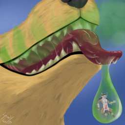 anthro bad_breath bodily_fluids breath bubble dripping drooling drooling_on_partner drooling_tongue drowning_in_goo duo enjoying extreme_size_difference imminent_vore macro male male/male micro naughty_face nude open_mouth oral_vore saliva saliva_drip saliva_on_tongue saliva_string size_difference smelly snot snot_bubble snot_string sticky swimming tongue tongue_out vore stinkycoyote canid canine canis mammal murid murine rat rodent wolf 1:1 absurd_res hi_res