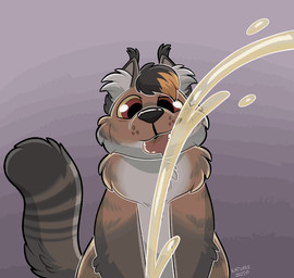 bodily_fluids feral genital_fluids looking_at_viewer nude open_mouth peeing peeing_on_viewer peeing_upwards pose silly silly_face smile solo tail tongue tongue_out urine urine_stream watersports kaiizree rigby_the_cat korwin chinese_mountain_cat felid feline felis mammal animated colored detailed digital_media_(artwork) hi_res meme portrait reaction_image shaded three-quarter_portrait