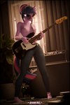 2:3 3d_(artwork) absurd_res amp anthro anthrofied areola barefoot bass_guitar bottomwear bracelet breasts clothed clothing denim denim_bottomwear denim_clothing digital_media_(artwork) electric_guitar equid equine eyewear feet female fender_musical_instruments_corporation friendship_is_magic fur glasses guitar hair hair_bun hasbro hi_res horn houseplant humanoid_feet jazz_bass jeans jewelry mammal musical_instrument my_little_pony mythological_creature mythological_equine mythology nipples pants pink_body pink_fur plant plantigrade plucked_string_instrument purple_hair round_glasses steamyart string_instrument timberwolf_(mlp) topless twilight_sparkle_(mlp) unicorn