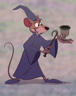 anthro buckteeth clothing container cup footwear fur goblet hat headgear headwear holding_goblet holding_object holding_wand magic_user male mouse_tail open_mouth raised_tail rat_tail robe shoes smile solo standing tail teeth text tongue wide_eyed wizard_hat wizard_robe atimon disney harry_potter_(series) the_great_mouse_detective the_sword_in_the_stone basil_(disney) mammal mouse murid murine rodent 2024 4:5 hi_res signature