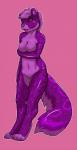 anthro bioluminescence biped bound encasement female glowing hypnosis latex mind_control nude purple_goo sculpture solo standing statue transformation ivory-raven ikani animate_inanimate felid leopard mammal pantherine snow_leopard