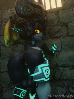 against_surface against_wall anus armor backsack balls big_penis butt butt_focus genitals glans glowing glowing_eyes glowing_genitalia glowing_glans glowing_markings glowing_vulva headgear helmet herm intersex markings multicolored_body nude penis presenting presenting_hindquarters saggy_balls shaking_butt shortstack solo twerking two_tone_body vulva yellow_sclera dazeartnsfw nintendo the_legend_of_zelda twilight_princess midna imp 3:4 3d_(artwork) 3d_animation animated digital_media_(artwork) loop no_sound shaded short_playtime soft_shading webm