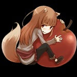 apple brown_hair female food fruit hair long_hair micro on_food plant red_eyes simple_background smile solo tail transparent_background wolf_tail ayakura_juu firefox mozilla spice_and_wolf holo_(spice_and_wolf) animal_humanoid canid canid_humanoid canine canine_humanoid humanoid mammal mammal_humanoid wolf_humanoid 1:1 alpha_channel full-length_portrait icon portrait