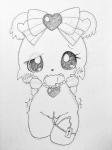 female genitals heart_symbol open_mouth pussy sex_toy simple_background solo tatwuyan jewelpet sanrio sega sega_fave rosa_(jewelpet) bear mammal 2017 3:4 hi_res monochrome