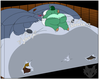 anthro areola arm_rolls back_rolls belly belly_expansion belly_squish big_belly big_breasts big_butt big_cheeks big_moobs blush border breasts butt butt_expansion cheek_expansion chubby_cheeks clothed clothing duo expansion fat_arms feet female green_body green_hair grey_body grey_markings grey_nipples hair hand_on_moob huge_belly huge_breasts huge_butt huge_cheeks huge_moobs huge_thighs hyper hyper_belly hyper_breasts hyper_butt hyper_cheeks hyper_moobs immobile inside male male/female markings milk moob_expansion moobs morbidly_obese morbidly_obese_anthro morbidly_obese_female morbidly_obese_male navel nipples obese obese_anthro obese_female obese_male onomatopoeia overweight overweight_anthro overweight_female overweight_male panties panties_only pink_nipples proboscis_(anatomy) size_difference sound_effects squish tail text thick_thighs topless trunk_(anatomy) underwear underwear_only wall_(structure) weight_gain white_border white_markings jouigidragon animal_crossing nintendo dizzy_(animal_crossing) opal_(animal_crossing) elephant elephantid mammal proboscidean 2022 5:4 hi_res watermark