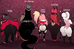 abstract_background animal_ears anthro antlers apode big_butt black_body black_fur black_hair black_scales blonde_hair boots bottom_heavy bottomwear bra_strap bubble_butt butt butt_focus butt_size_difference clothed clothing container cup feathered_wings feathers female femboy fingers fluffy fluffy_tail footwear fur group hair hat headgear headwear high_heeled_boots high_heels horn huge_butt huge_hips huge_thighs legless lineup long_tail male mug multicolored_hair off_shoulder pants pink_hair red_hair scales serpentine shoes short_tail split_form staff tail tail_tuft tan_body tan_skin thick_thighs top_hat torn_bottomwear torn_clothing torn_pants tuft two_tone_hair white_body white_skin wide_hipped_female wide_hipped_male wide_hips wings blackwhiplash hazbin_hotel alastor_(hazbin_hotel) cherri_bomb_(hazbin_hotel) husk_(hazbin_hotel) lucifer_(hazbin_hotel) sir_pentious_(hazbin_hotel) animal_humanoid cat_demon deer deer_humanoid demon demon_humanoid domestic_cat draconcopode fallen_angel felid feline felis humanoid mammal mammal_humanoid naga reptile scalie snake snake_demon tailed_humanoid 2024 absurd_res digital_drawing_(artwork) digital_media_(artwork) hi_res