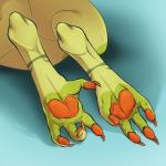 4_toes ambiguous_gender claws digitigrade feet foot_shot hindpaw pawpads paws simple_background soles solo toe_claws toes rooc tean monster 1:1 2015 digital_media_(artwork) hi_res