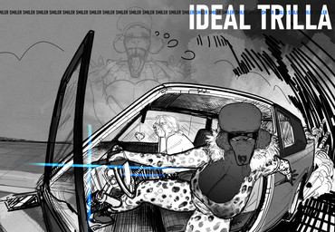 animal_print anthro big_breasts bodysuit breasts burnout car_door car_interior cleavage clothed clothing covering covering_mouth dream driving_car duo female footwear gesture hand_gesture hat headgear headwear high_heels huge_breasts leopard_print male middle_finger reflection shoes sitting_in_car skinsuit steering_wheel text thick_thighs tight_clothing tongue tongue_out visor_cap brothersmiler trilla_(brothersmiler) canid canine canis domestic_dog human mammal poodle 2025 absurd_res hi_res signature sketch