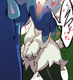 ambiguous_gender anthro biped bodily_fluids claws cum cum_from_kissing duo ejaculation faceless_ambiguous faceless_anthro faceless_character faceless_male fingers fur genital_fluids hands-free male simple_background tenebscuro nintendo pokemon generation_9_pokemon meowscarada pokemon_(species) quaquaval 2026 digital_drawing_(artwork) digital_media_(artwork) hi_res