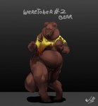 anthro balls belly big_balls big_belly big_penis blush clothed clothing genitals huge_balls hyper hyper_balls hyper_genitalia male nipples overweight overweight_anthro overweight_male penis solo thick_thighs torn_clothing wide_hips wyth weretober bear mammal werecreature wereursid hi_res