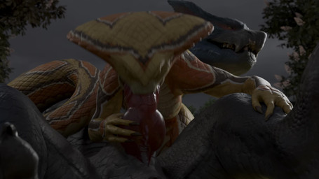 anthro anthro_on_feral anthro_penetrated apode bestiality breasts duo fellatio female female_anthro female_on_feral feral feral_penetrating feral_penetrating_anthro feral_penetrating_female genitals holding_penis knot larger_feral larger_male legless long_tail male male/female male_feral male_on_anthro non-mammal_breasts open_mouth oral oral_penetration outside penetration penile penis scales serpentine sex size_difference smaller_anthro smaller_female smaller_penetrated snake_hood tail asuros capcom monster_hunter x-com draconcopode flying_wyvern naga nargacuga reptile scalie snake viper_(x-com) 16:9 3d_(artwork) 3d_animation animated digital_media_(artwork) hi_res loop no_sound short_playtime video widescreen