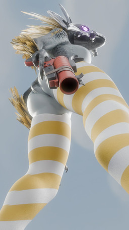 3_fingers anthro anus arm_feathers arm_tuft armor breasts butt claws clothing face_covered feather_hair feathered_crest feathers female finger_claws fingers gas_mask glowing glowing_eyes grey_body grey_scales gun head_crest headgear helmet legwear low-angle_view mask non-mammal_breasts pink_eyes pseudo_hair ranged_weapon scales short_tail solo standing tail thigh_highs tuft weapon worm's-eye_view yellow_body yellow_feathers synca pickle_juice_(modeler) halo_(series) microsoft team_fortress_2 valve xbox_game_studios syn_cah alien avian kig-yar scalie t'vaoan 3d_(artwork) 9:16 colored digital_media_(artwork) hi_res