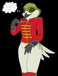 anthro boots bottomless clothed clothing conductor female fingering footwear majorette marching marching_band_uniform masturbation no_underwear shoes solo topwear fish_birb sarah_(fish_birb) apodiform avian bird hummingbird alpha_channel hi_res