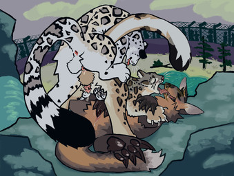 animal_genitalia animal_penis anthro anthro_on_feral anus balls bestiality blush bodily_fluids butt cum dipstick_tail enclosure erection eyes_closed feline_genitalia feline_penis female feral fingering fingering_self fur genital_fluids genitals group group_sex hair kissing licking_tongue lying male markings masturbation nude on_back open_mouth pawpads paws penetration penile_spines penis saliva saliva_string sex smile tail tail_markings threesome tongue tongue_out trio urine urine_on_face vaginal vaginal_fingering vaginal_fluids vaginal_masturbation vulva guncht korwin felid mammal pantherine snow_leopard