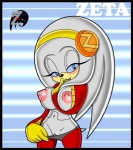 anthro blue_eyes blue_sclera blush bodily_fluids breasts clothed clothing exposing_pussy female genital_fluids genitals lactating looking_at_viewer machine nipples pussy solo vaginal_fluids zeta_r-02 sega sonic_the_hedgehog_(series) fan_character zeta_the_echidna android echidna mammal monotreme robot hi_res