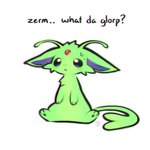 :< ambiguous_gender antennae_(anatomy) bodily_fluids feral forehead_gem fur gem green_body green_fur pawpads paws purple_eyes simple_background sitting solo sweat tail text foxlett nintendo pokemon eeveelution espeon generation_2_pokemon gnarpian pokemon_(species) shiny_pokemon 2025 english_text hi_res signature