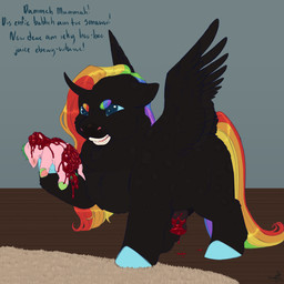 abuse after_rape after_sex ambiguous_feral ambiguous_gender angry animal_genitalia animal_penis baby_talk black_body black_fur black_horn black_wings blood blood_on_penis blue_eyes blue_hooves blue_sclera bodily_fluids child_abuse corpse cruelty death dialogue duo equine_genitalia equine_penis eyebrows feral floor fur genitals gore green_hair green_hooves guts hair holding_another hooves horn inside intestines male male_feral monotone_body monotone_fur multicolored_eyebrows multicolored_hair multicolored_tail neonate open_mouth organs penis pink_body pink_fur rainbow_eyebrows rainbow_hair rainbow_tail rug spread_wings standing tail teeth text wings wood wood_floor young young_ambiguous young_feral swift_(fc) fluffy_pony mythology equid equine fluffy_pony_(species) mammal mythological_creature mythological_equine winged_unicorn 1:1 2026 digital_media_(artwork) english_description english_text hi_res