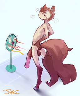 animal_genitalia animal_penis anthro balls big_penis biped bodily_fluids brown_balls brown_body brown_fur brown_hair brown_penis equine_genitalia equine_penis eyebrow_piercing eyes_closed facial_piercing fan_(object) femboy fur genitals hair half-erect hooves huge_penis male multicolored_body multicolored_fur nude_anthro nude_male penis piercing pink_penis slim_anthro slim_male small_but_hung solo standing sweat two_tone_body two_tone_fur white_body white_fur icetf scottie_(icetf) equid equine horse mammal 2026 digital_media_(artwork) hi_res