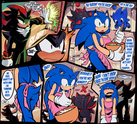 andromorph andromorph/male anthro apron blush butt clothing cooking dialogue duo intersex intersex/male low-angle_view male muscular muscular_male speech_bubble tail text shaddycatz sega sonic_the_hedgehog_(series) shadow_the_hedgehog sonic_the_hedgehog chao_(sonic) eulipotyphlan hedgehog mammal 2025 absurd_res digital_drawing_(artwork) digital_media_(artwork) english_text hi_res