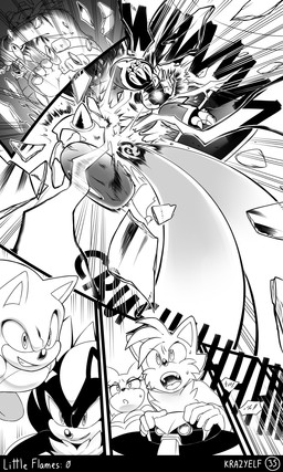 anthro big_breasts big_nose bodily_fluids breasts chest_tuft cleavage clothed clothed_anthro clothed_female clothed_male clothing destroyed dialogue eyewear facial_hair female fight fully_clothed fully_clothed_anthro fully_clothed_female fully_clothed_male gloves goggles group handwear machine male metal_claws mustache quills_(anatomy) smile speech_bubble spin_dash sweat text tuft krazyelf sega sonic_the_hedgehog_(series) dr._eggman e-123_omega miles_prower rouge_the_bat shadow_the_hedgehog sonic_the_hedgehog badnik bat canid canine e-series eulipotyphlan fox hedgehog human mammal robot 3:5 absurd_res black_and_white comic english_text hi_res monochrome