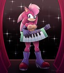 anthro areola armwear boots breasts clothing convenient_censorship elbow_gloves eyelashes female fingers footwear fur gloves hair handwear holding_keytar holding_musical_instrument holding_object keyboard_instrument keytar looking_at_viewer mostly_nude musical_instrument nipples playing_music shoes smile solo stage standing pervydoe sega sonic_the_hedgehog_(series) sonic_underground sonia_the_hedgehog eulipotyphlan hedgehog mammal absurd_res digital_media_(artwork) hi_res