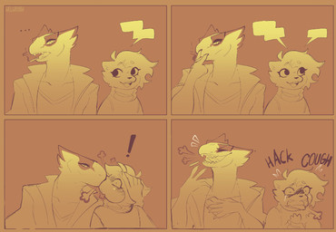 4_panel_comic 5_fingers anthro blush blush_lines bodily_fluids cigarette claws crying dialogue duo empty_speech_bubble exclamation_point eyes_closed fangs finger_claws fingers hair holding_cigarette holding_object laugh looking_at_another narrowed_eyes onomatopoeia open_mouth open_smile smile smoke_kiss sound_effects speech_bubble tears teeth text tongue tongue_out wide_eyed conditional_dnp welwraith deadlock_(game) valve erin_(welwraith) vyper_(deadlock) mammal mustelid musteline reptile scalie snake stoat true_musteline weasel 2026 comic digital_drawing_(artwork) digital_media_(artwork) english_text hi_res orange_theme