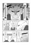 clothed clothing dialogue female fur male text yakantuzura rolf zinovy canid canine canis mammal comic greyscale japanese_text monochrome translated