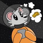 ambiguous_gender anthro armor cheese cheese_wedge dairy_products food headgear helmet solo space spacesuit star trout_(artist) spacemouse mammal mouse murid murine rodent 1:1