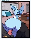 aitherheart animated anthro anthro_penetrated anthrofied bedroom_eyes blue_body blue_fur blue_tail blush bodily_fluids clothing cum cum_drip cum_from_pussy cum_in_pussy cum_inside detailed_background dripping duo eeveelution ejaculation female female_penetrated fur generation_2_pokemon generation_4_pokemon genital_fluids glaceon happy happy_sex hi_res knot leaking_cum legwear looking_back looking_pleasured male male/female male_penetrating male_penetrating_anthro male_penetrating_female narrowed_eyes nintendo orgasm penetration penile penile_penetration penis_in_pussy pokemon pokemon_(species) seductive sex short_playtime tail thigh_highs umbreon vaginal vaginal_penetration