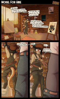 ambiguous_gender anthro artist bangs belt biped black_body black_boots black_bottomwear black_clothing black_dress black_ears black_footwear black_freckles black_fur black_hair black_pants black_text blue_bottomwear blue_clothing blue_jeans blue_pants blush book boots bottle bottomwear bottomwear_down breasts brick_wall brown_belt brown_clothing brown_hat brown_headwear brush butt calendar canvas clothed clothed_ambiguous clothed_anthro clothed_female clothing container cup day denim denim_bottomwear denim_clothing depth_of_field dialogue digitigrade dress duo easel female female_anthro female_focus footwear freckled_face freckled_shoulders freckles fur furniture green_eyes grey_body grey_fur hair hairless_tail hat head_turned headgear headwear holding_container holding_cup holding_mug holding_object inside jeans legwear light logo looking_back medium_breasts mug multicolored_body multicolored_fur paint paint_can paintbrush painting_(object) palette pants pants_down paper partially_clothed pencil pink_nose pink_tail plant plant_pot potted_plant raised_arm shelf shoes short_hair solo_focus speech_bubble standing stool studio sunlight surprised table tail talking_to_another text thigh_boots thigh_highs topwear two_tone_body two_tone_fur undressing wall_(structure) white_clothing white_text white_topwear wide_eyed window posspowered belle_vedder_(posspowered) american_opossum mammal marsupial virginia_opossum 2025 absurd_res artist_logo comic english_text hi_res male_(lore)