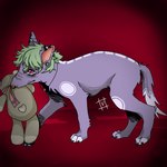 ambiguous_gender feral fur hair nude simple_background solo tail maiseyissilly canid canine canis domestic_dog hybrid mammal 1:1 digital_media_(artwork) hi_res