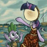 1:1 2012 album_cover anthro boat bonbon_(mlp) clothing cover derkrazykraut dragon dress drumhead equid equine friendship_is_magic green_eyes group hasbro horn horse in_the_aeroplane_over_the_sea_(album) lyra_heartstrings_(mlp) mammal my_little_pony mythological_creature mythological_equine mythological_scalie mythology neutral_milk_hotel painting pony scalie shirt spike_(mlp) star swimming t-shirt tail topwear twilight_sparkle_(mlp) unicorn vehicle watercraft what