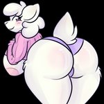 anthro big_breasts big_butt blush breasts butt clothed clothing clothing_lift female panties presenting raised_tail shirt shirt_lift slightly_chubby solo tail topwear underwear leo_llama lamb_(character) bovid caprine mammal sheep 1:1 alpha_channel