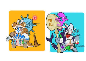 ambiguous_feral ambiguous_gender anthro belt black_eyes blue_body blue_skin bodily_fluids bodypaint brown_body brown_skin eye_scar face_paint facial_scar featureless_crotch featureless_legs feral fin fish_hook fist fur furrowed_brow group hammer holding_mace holding_warhammer hook kelp key light long_ears male male_anthro mitten_hands motion_lines multicolored_body narrowed_eyes noseless notched_ear one_eye_closed open_mouth purple_body purple_skin red_eyes red_tongue saliva scar short_legs simple_background squint tail tail_fin tan_body tan_eyelids tan_inner_ear tan_skin tentacles text tongue tools warhammer white_body white_fur vampkettleartz mario_bros mario_plus_rabbids_kingdom_battle nintendo raving_rabbids rayman_(series) ubisoft finn_(mario_plus_rabbids) side_eye_(mario_plus_rabbids) asterozoan cephalopod coleoid echinoderm fish ground_shark hammerhead_shark lagomorph mammal marine mollusk octopodiform octopus rabbid shark starfish 2023 absurd_res artist_name colored crossover digital_drawing_(artwork) digital_media_(artwork) english_description hi_res lighting