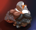 anthro bent_over between_butts big_butt biped black_body brown_body brown_skin butt butt_smother butt_to_cheek foreskin fur genitals grey_body grey_fur group hair head_on_butt huge_butt hyper hyper_butt looking_pleasured male male/male moobs obese obese_anthro obese_male orange_body orange_fur orange_hair overweight overweight_anthro overweight_male penis simple_background smothering tail white_body white_fur kazecat julian_(kazecat) oliver_(oliver) pin_e_apples rogue_(sumo_griz) canid canine canis common_hippopotamus hippopotamid mammal wolf