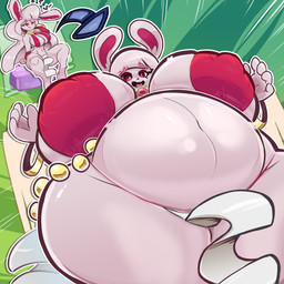 alura(lividbic) anthro beads belly belly_expansion bottomwear breast_expansion breasts clothing expansion female loincloth solo transformation marymory deity lagomorph leporid mammal rabbit 1:1 hi_res