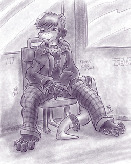 anthro bone clothed clothing collar cross dagger digit_ring ear_piercing ear_ring feet fully_clothed fur gesture gloves hair hand_gesture handwear heart_symbol jewelry male melee_weapon middle_finger piercing ring ring_piercing solo spiked_collar spikes star text toe_ring toes weapon flinters american_opossum mammal marsupial virginia_opossum 2020 4:5 english_text hi_res