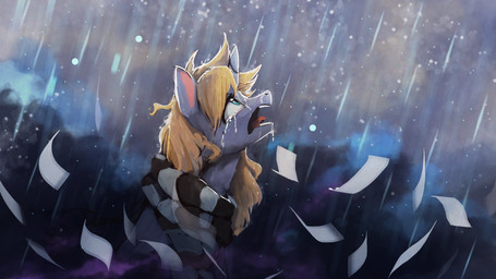 blonde_hair bodily_fluids clothing crying hair horn looking_up male open_mouth outside paper pattern_clothing pattern_scarf raining scarf solo striped_clothing striped_scarf stripes teal_eyes tears teeth tongue yelling paperdrop hasbro my_little_pony mythology fan_character paperdrop_(oc) equid equine mammal mythological_creature mythological_equine unicorn 16:9 2018 bust_portrait hi_res portrait wallpaper widescreen