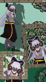 anthro clothed clothing female solo text raw.ell raam bovid caprine mammal sheep 3d_(artwork) 3d_animation animated artist_name digital_media_(artwork) hi_res sound webm