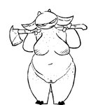 2_horns annoyed anthro areola axe belly big_belly breasts deep_navel female freckled_chest freckled_crotch freckled_face freckled_legs freckled_thighs freckles front_view genitals holding_axe holding_object horn humanoid_genitalia humanoid_pussy long_labia medium_breasts navel nipples nude overweight overweight_anthro overweight_female pear-shaped_figure pussy sagging_breasts simple_background solo standing tail thick_thighs white_background wide_hips the_weaver nan_quest nan_(nq) bovid caprine goat mammal black_and_white full-length_portrait monochrome portrait