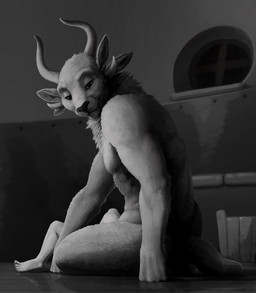 4_ears 4_horns ambiguous_gender ambiguous_on_anthro ambiguous_on_bottom anthro anthro_on_top biped duo facesitting female female/ambiguous female_on_human female_on_top flat_chested horn human_on_bottom inside larger_anthro larger_female multi_ear multi_horn muscular muscular_anthro muscular_female on_bottom on_top sitting_on_another size_difference smaller_ambiguous smaller_human ipoke guild_wars charr felid human mammal 2023 absurd_res digital_media_(artwork) greyscale hi_res monochrome