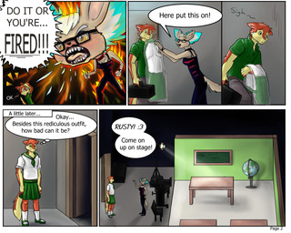 anthro bottomwear camera classroom clothing dialogue duo female male male/female porn_studio ria_peru school skirt speech_bubble studio text uniform germees lightdevil behind_the_lens ria_(behind_the_lens) rusty_(behind_the_lens) rusty_roy chinchilla chinchillid domestic_cat felid feline felis mammal rodent 5:4 comic english_text