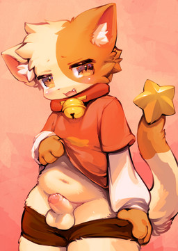 4_fingers anthro balls bell bell_collar blush bottomwear bottomwear_down bottomwear_pull cheek_tuft clothed clothing clothing_pull collar cute_fangs erection facial_tuft fangs fingers foreskin front_view fur genitals glans gloves_(marking) half-closed_eyes head_tuft hotpants humanoid_genitalia humanoid_penis inner_ear_fluff kemono looking_at_viewer male male_anthro markings multicolored_body multicolored_fur narrowed_eyes navel open_mouth open_smile oversized_collar partially_clothed partially_retracted_foreskin penis presenting presenting_balls presenting_genitalia presenting_penis raised_clothing raised_shirt raised_topwear shirt shirt_pull shorts shorts_down shorts_pull simple_background slightly_chubby small_penis smile solo standing star_tipped_tail tail teeth topwear topwear_pull tuft two_tone_body two_tone_face two_tone_fur urethra white_body white_fur young young_anthro young_male pooding domestic_cat felid feline felis mammal 2025 digital_drawing_(artwork) digital_media_(artwork) hi_res portrait shaded three-quarter_portrait